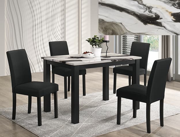 The Resia Dining Group - Brown Marble collection