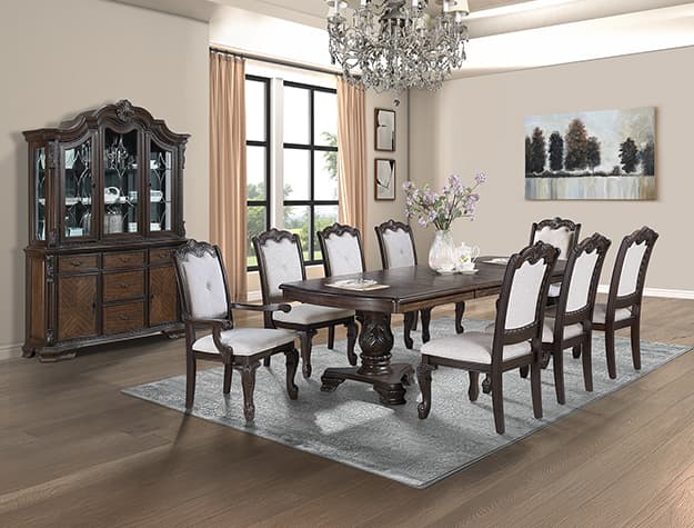 The Kiera Dining Group-Coffee Brown collection
