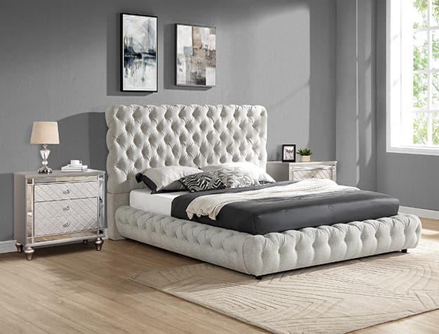 The Flory Bed Dove Gray collection