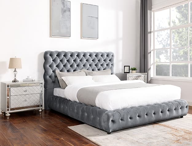 The Flory Bed Grey collection