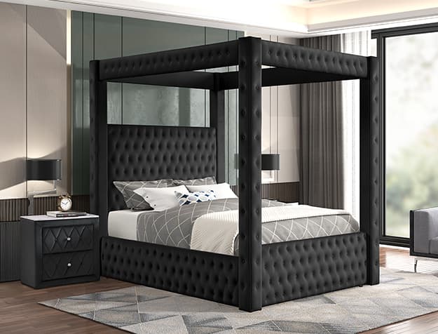 The Annabelle Canopy Bed Black collection