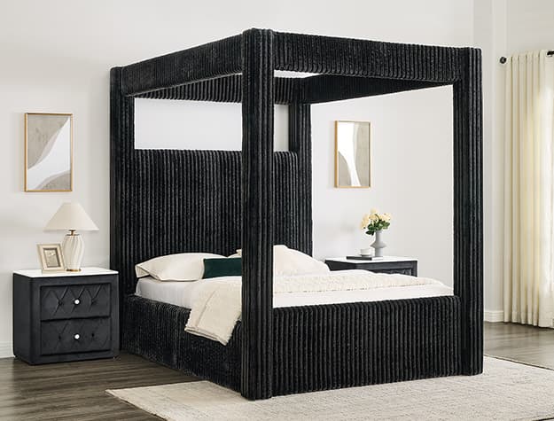 The Carla Canopy Bed Black collection