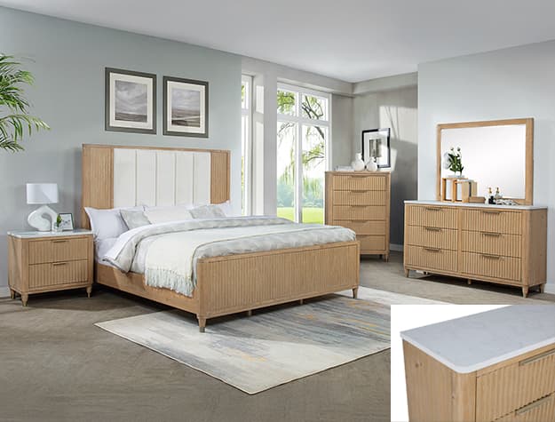 The Kara Bedroom Group -Cerused Natural collection