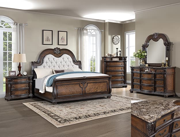 The Stanley Bedroom Group -Coffee Brown collection