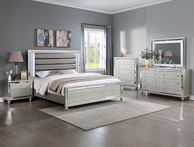 The Cristian Bedroom Group Champagne collection