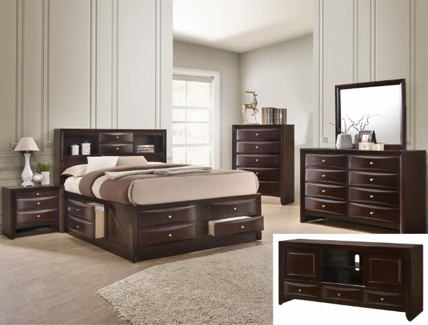 The Emily Storage Dark Cherry Bedroom collection