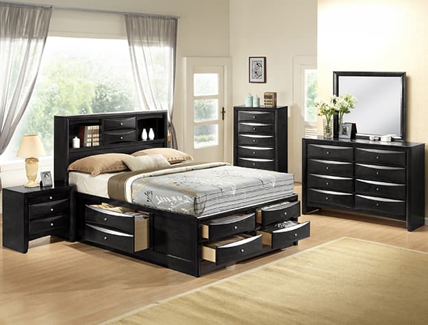 The Emily Black Storage Bedroom collection