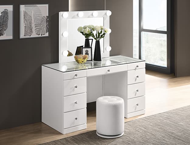 The AVERY / LUXO Vanity White collection