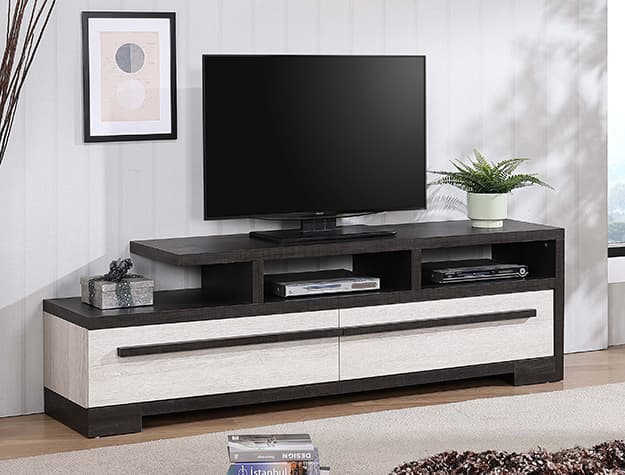 Remington TV Stand CHALK / EBONY