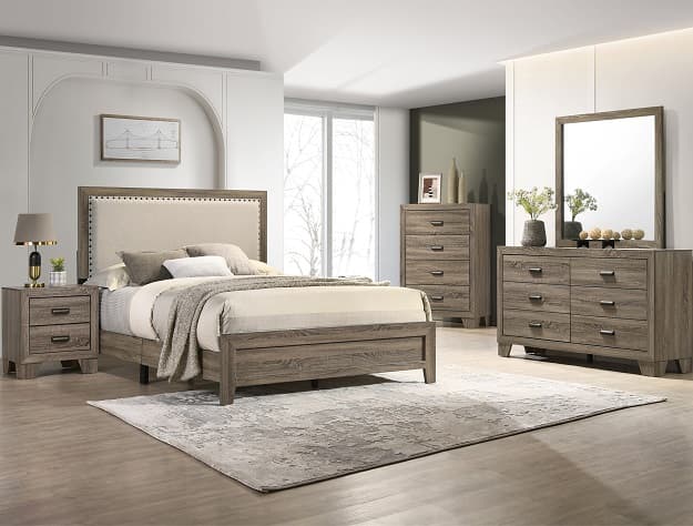 The Millie Upholstered Bed Group Grey collection