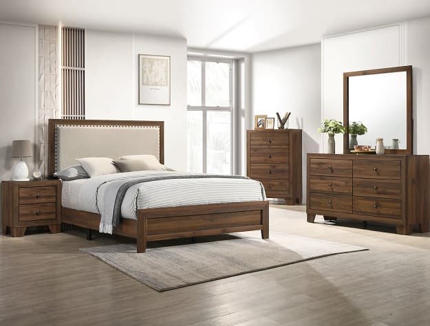 The Millie Upholstered Bed Group Brown collection